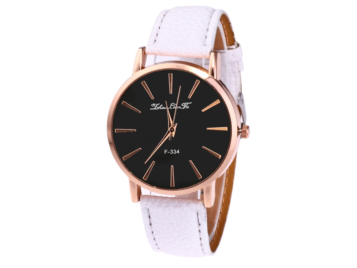 Relógio masculino Zhoulianfa Fashion Leisure Quartz com pulseira de couro PU F334-ma-1 (branco)