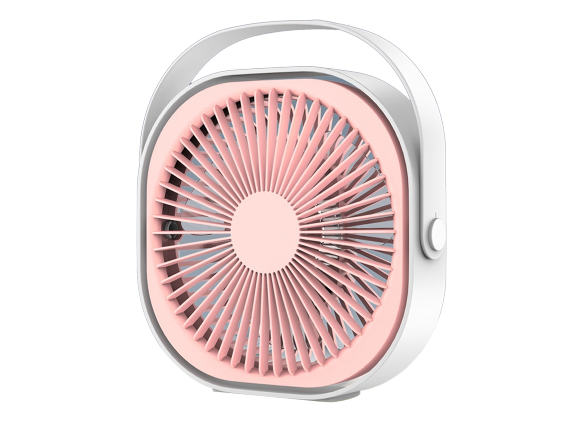 Ventilador Mesa Pequeno 6 Polegadas Silencioso Rosa Usb Recarregável