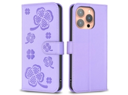Capa Em Couro Pu, Para Apple Iphone 16 Pro Max - Roxo