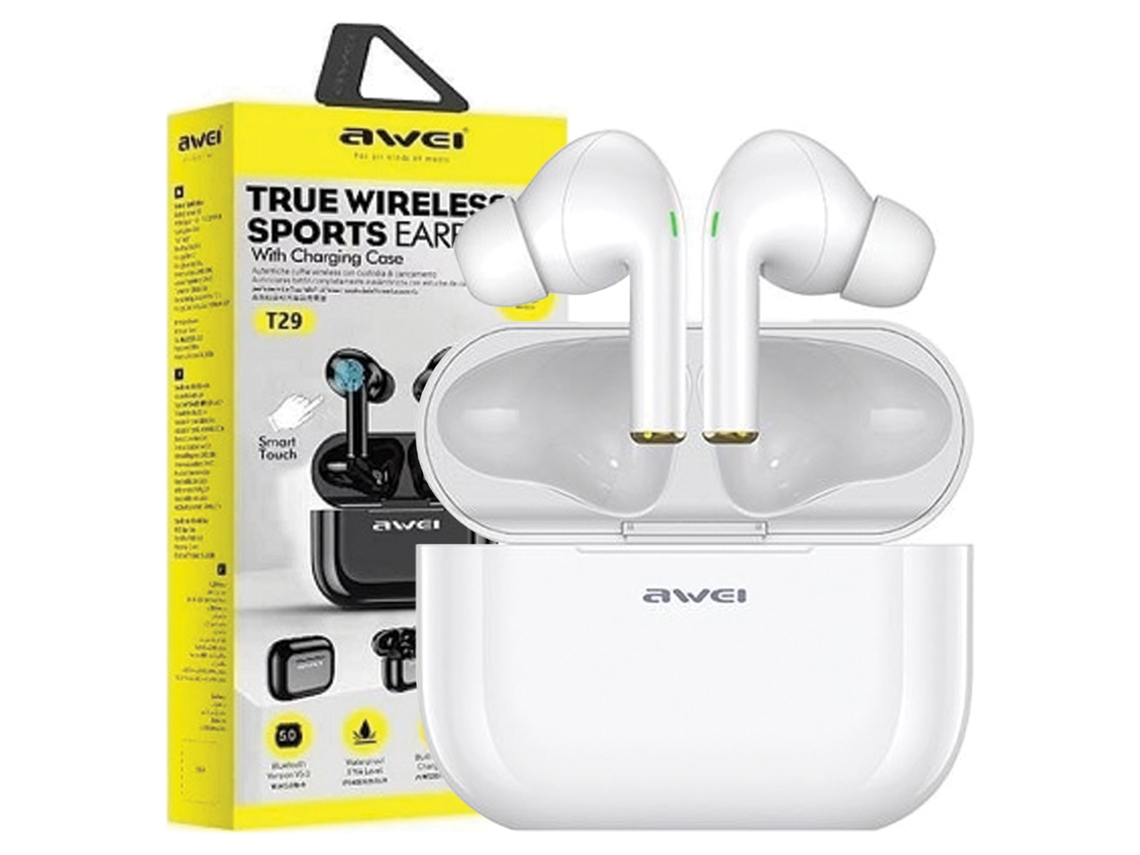 Fones De Ouvido Awei T29 Tws Bluetooth 5.0 Para Celulares Com Docking Station