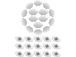 Tachinhas De Resina Com Design Nuvens Brancas E Creme, 60 Unidades,