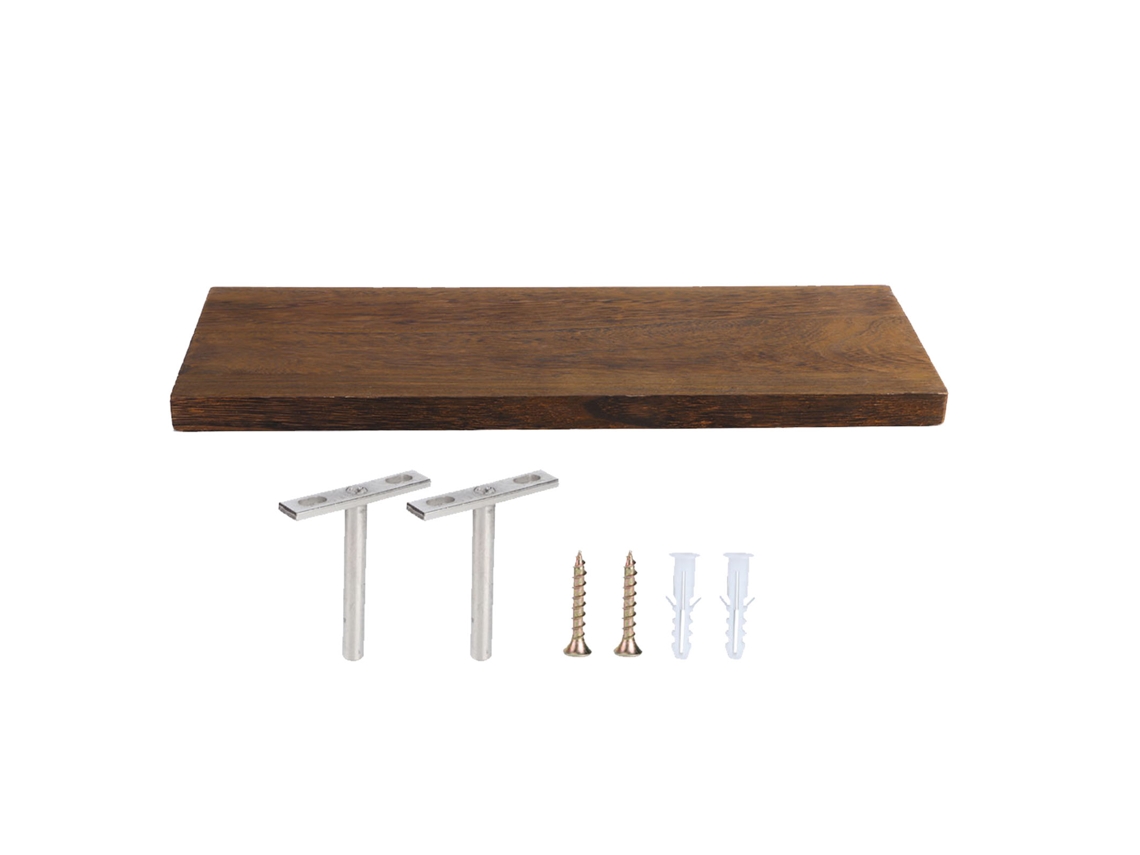 Prateleira flutuante de pau paulownia, 40x14x2cm, rack de armazenamento para sala | S/MARCA