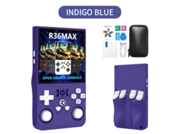 Console Retrô R36max Com 18.000 Jogos Hd, Tela Ips 4.0, Bateria 4000mah, 128gb De Memória, Design Portátil De Arcade, Na Cor Azul Índigo. Sfushos