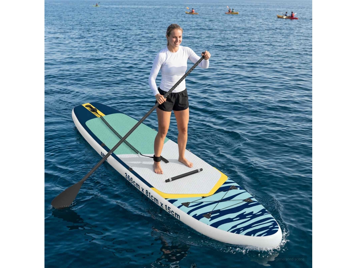 Vidaxl Prancha Sup Com Assento 2 Em 1 Apex 366 X 81 X 15 Cm Azul Para