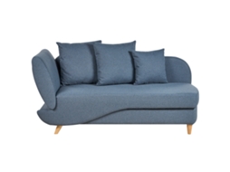 Chaise longue BELIANI Meri de Linho Azul 156x69x73