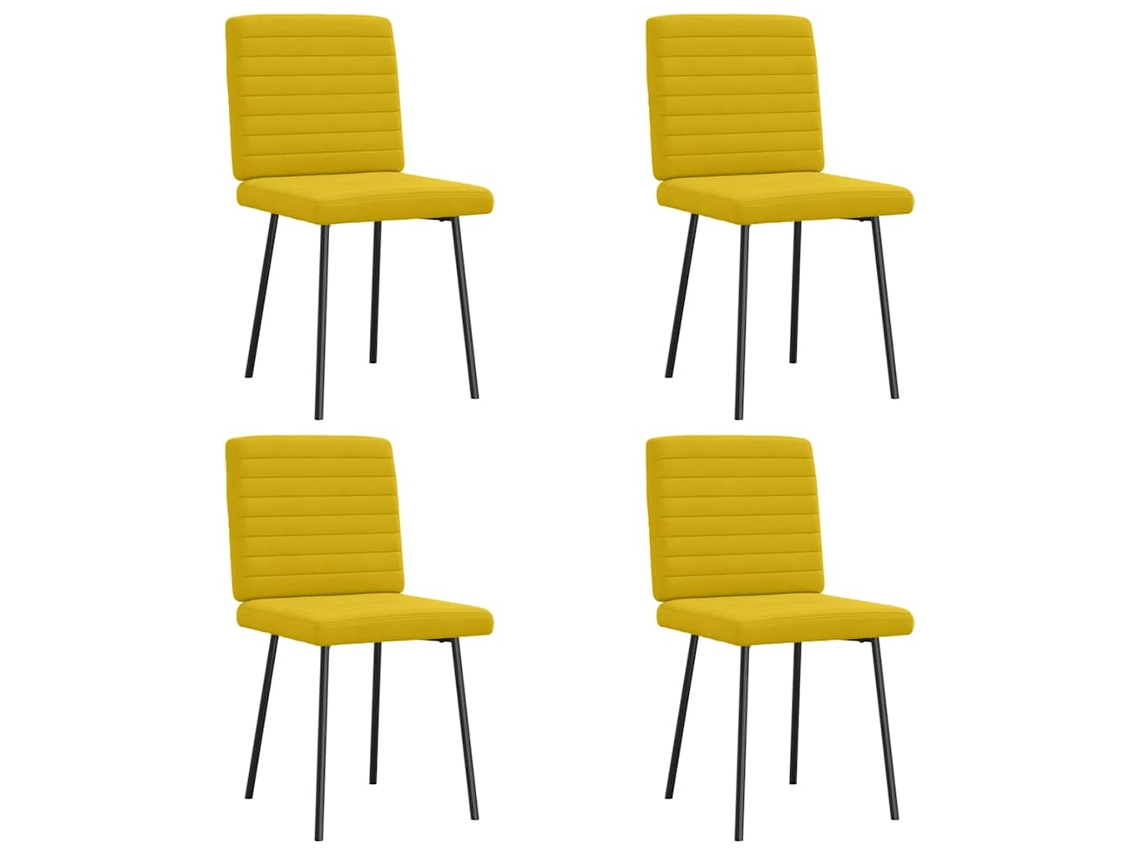 Vidaxl Cadeiras De Jantar 4 Pcs Veludo Amarelo