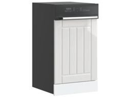 Vidaxl Painel Máquina Lavar Louça Derivados Madeira Branco Brilhante