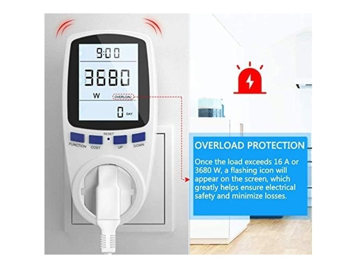 Medidor De Electricidad Con Pantalla Lcd Y Batería Recargable Para Medir Consumo, Energía, Costo, Tensión Y Corriente