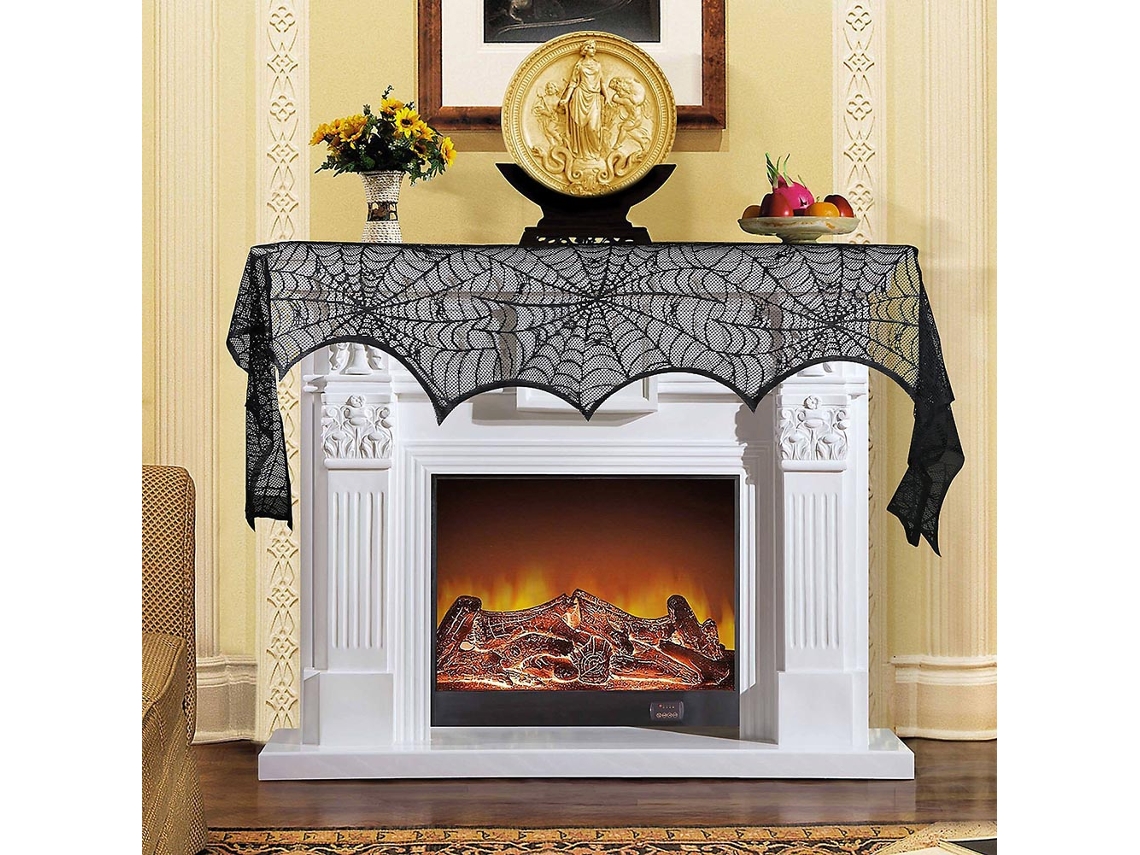Toalha De Mesa Retangular Renda Teia De Aranha Halloween