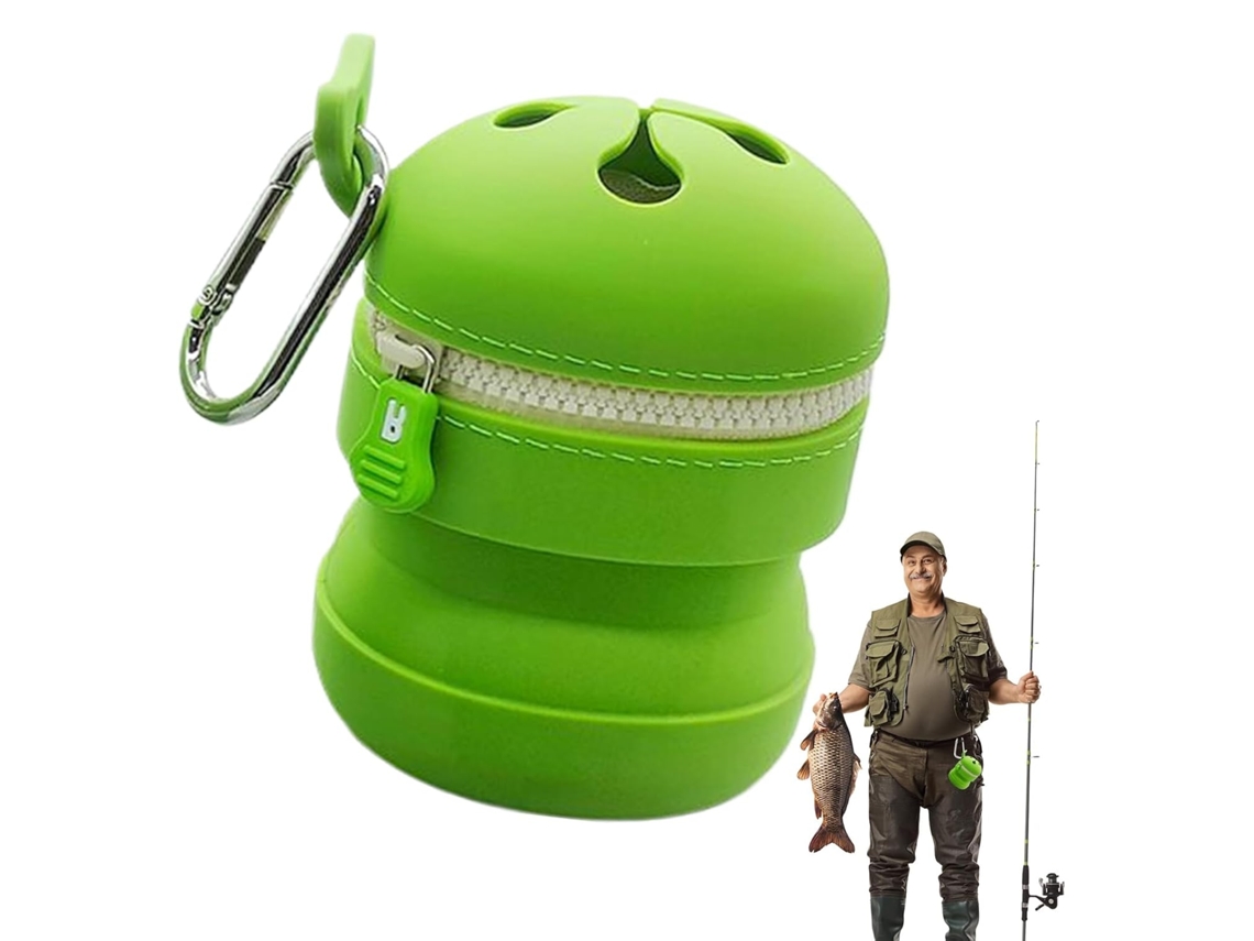 Lixeira De Silicone, Recipiente Portátil À Prova De Vazamentos Para Iscas Com Tampa.