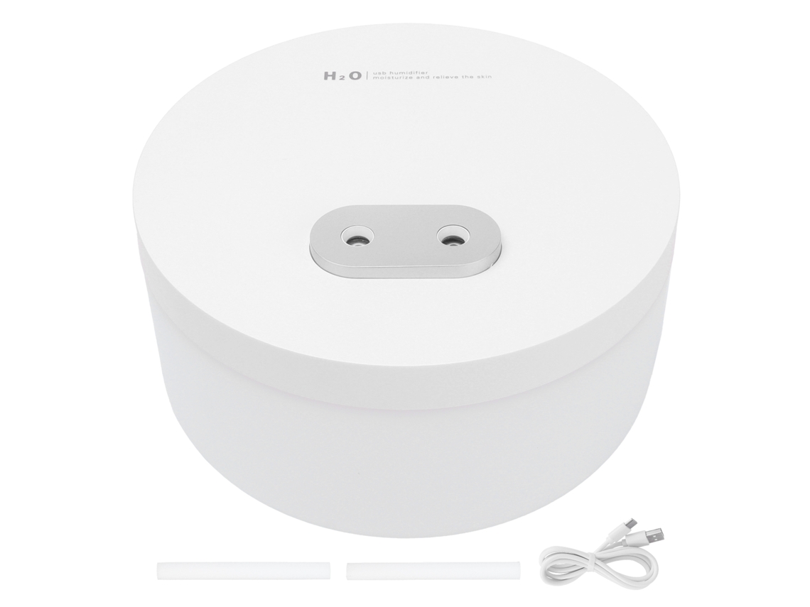 Umidificador de Ar Mini Usb 1000ml Bico Duplo Silencioso Difusor de Névoa Branco | S/MARCA