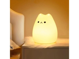 Luminária Infantil Led Recarregável,7 Cores Formato Gato Kawaii,toque E Timer,luz De Quarto Silicone Para Bebê Btforus