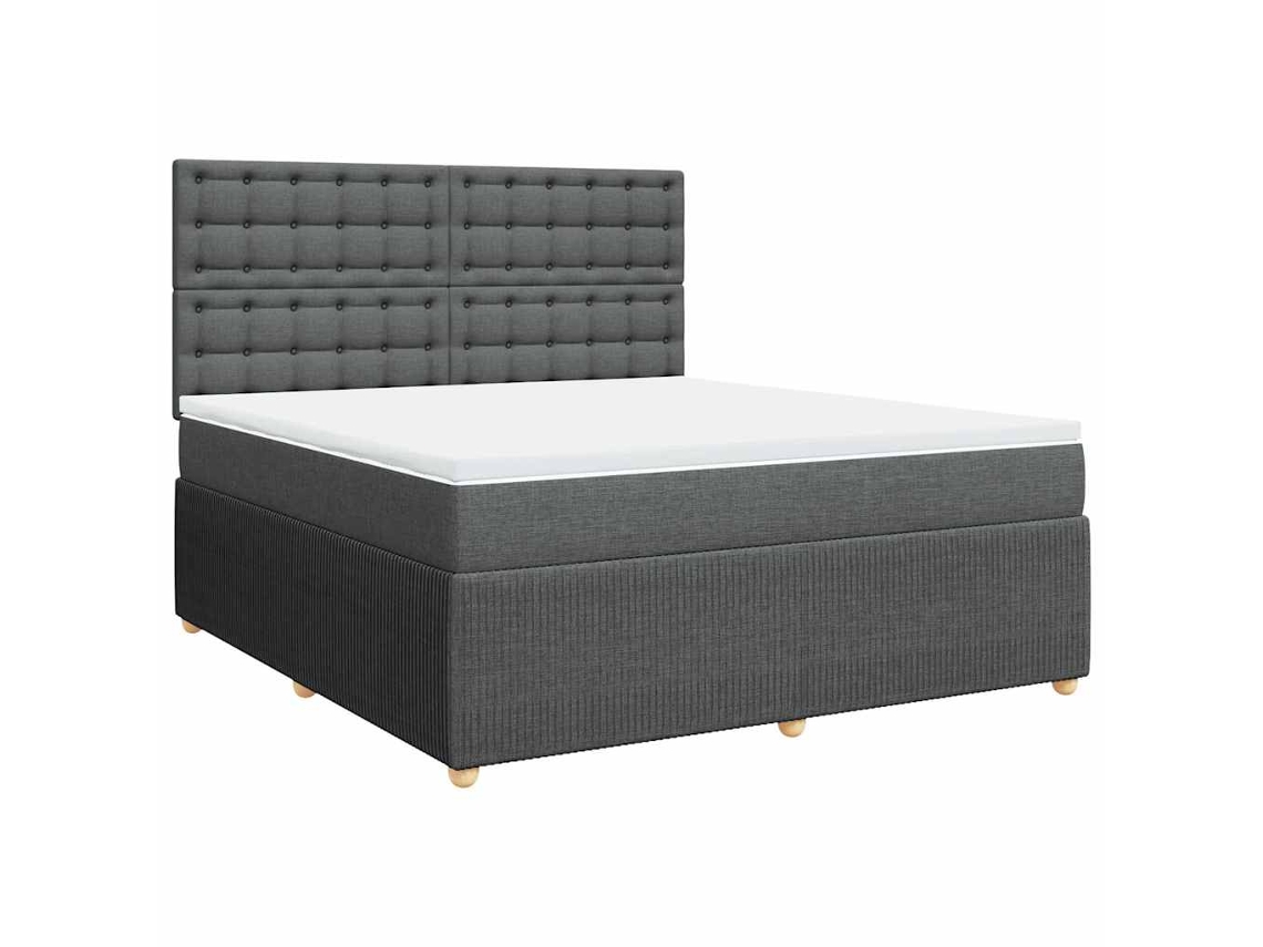 Cama com Molas/Colchão 180x200 Cm em Tecido Cinzento Escuro MAISON EXCLUSIVE