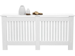 Cobertura do radiador ECD 152x19x82cm MDF branco lacado vintage MDF design ripas