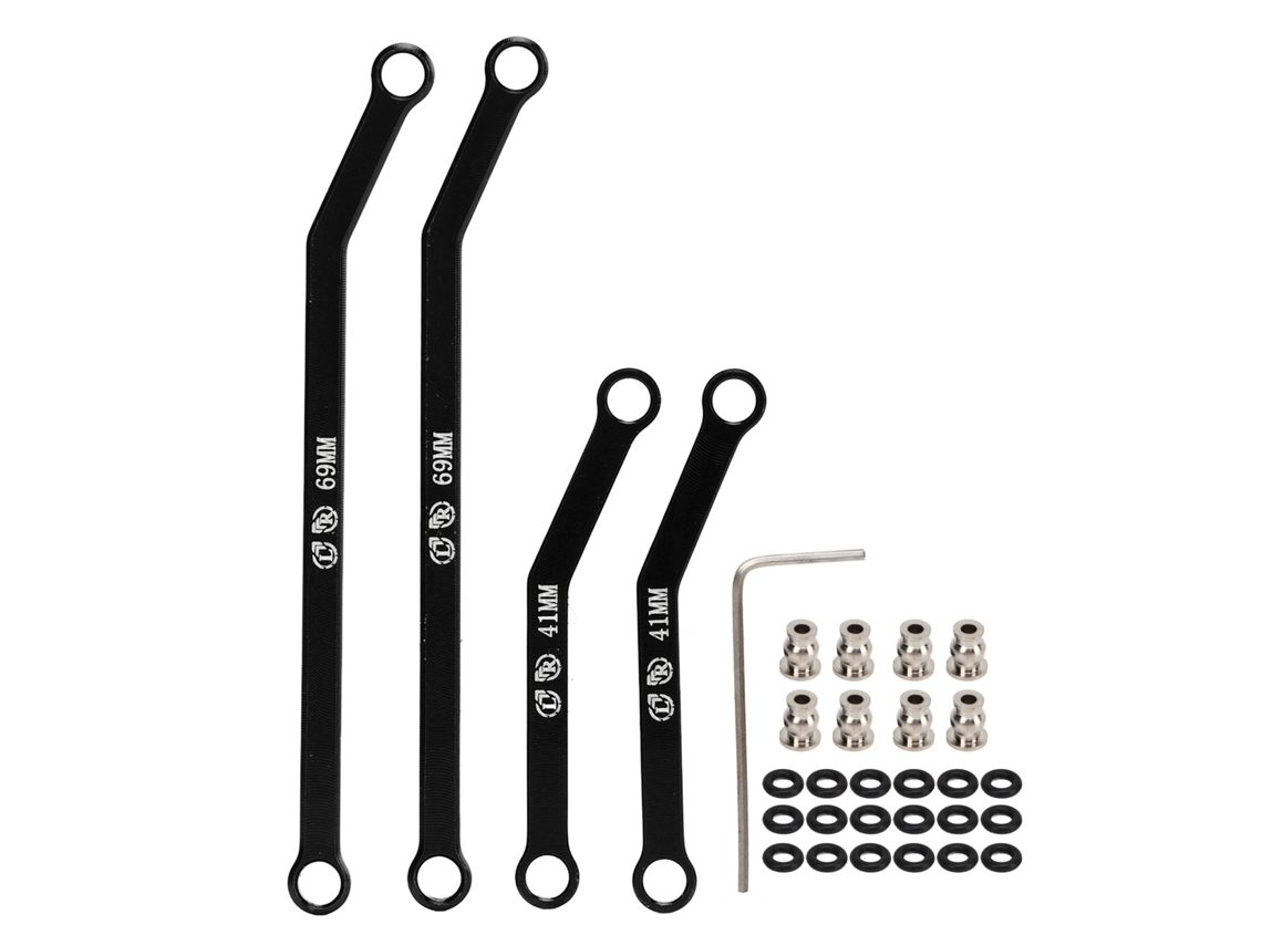 Mali kit de Ligações de Chassis com Alta Altura para Carro Rc Crawler Axial Scx24 1/24 Alumínio Preto