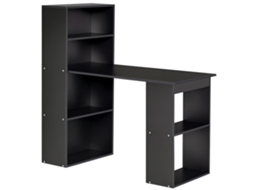 Mesa para Pc em Madeira com 6 Prateleiras Laterais para Organização.120x55x120 Cm.preto BTFORUS