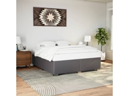 Vidaxl Estrutura De Cama 200x200cm Couro Artificial Cinzento