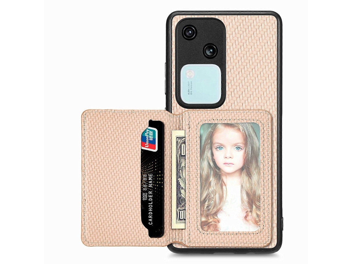 Capa De Celular Com Bolsa Magnética De Fibra De Carbono