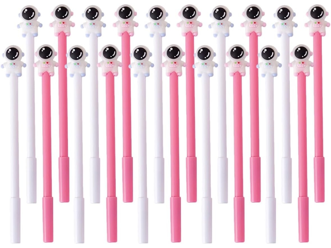 20 Caneta de Tinta Gel em Preta, Rosa Compacto, para Escritório CHABERLU