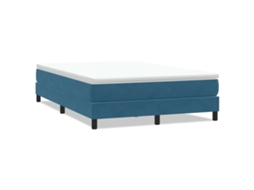 Cama Sem Molas/colchão 160x210 Cm Veludo Azul Escuro MAISON EXCLUSIVE