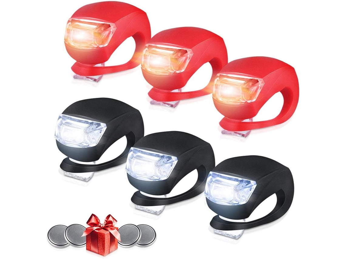 Conjunto De 6 Luzes Bicicleta (dianteira E Traseira), Led Com Clipe