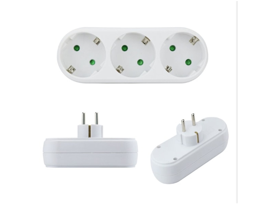 Adaptador De Tomada Tripla, Tomada Múltipla De 3 Vias Para Parede Ou Mesa