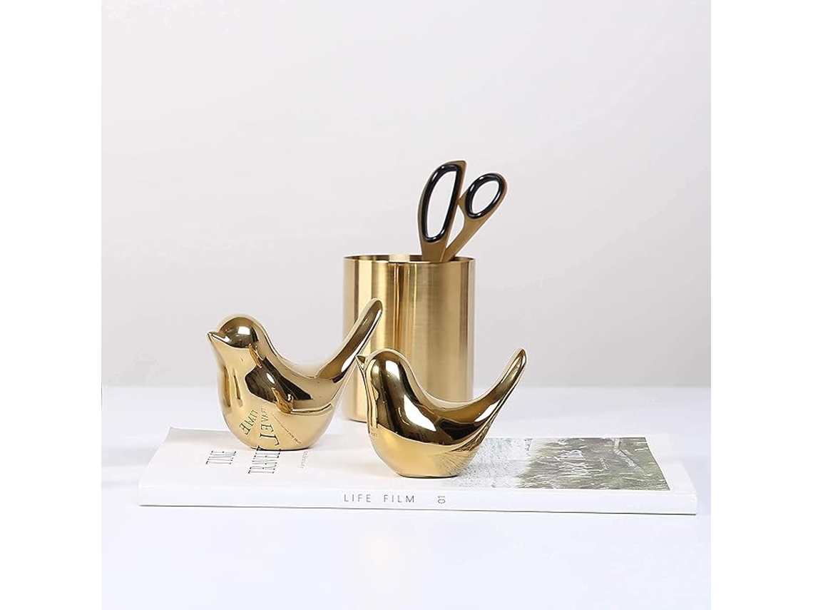 Estátua de Pequeno Animal para Decoração Casa em Estilo Moderno, Ornamento Decorativo Dourado para Li BRILVIBERA