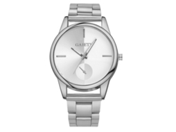 Reloj De Cuarzo Para Hombre Con Correa De Malla De Aleación Lujo Simple Plata