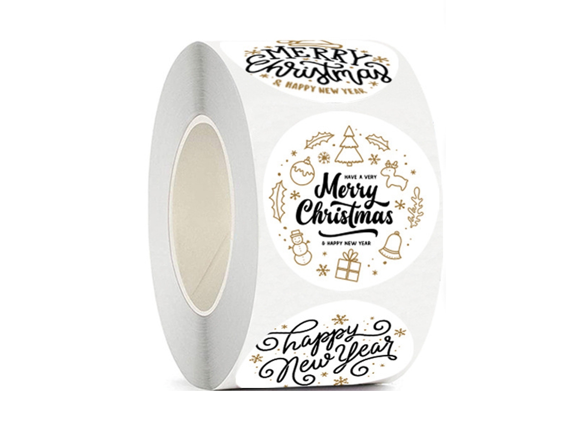 Conjunto de Etiquetas de Natal ZMDECQNA Etiquetas Dourado Designs Preto - 500un (8x8x4cm)