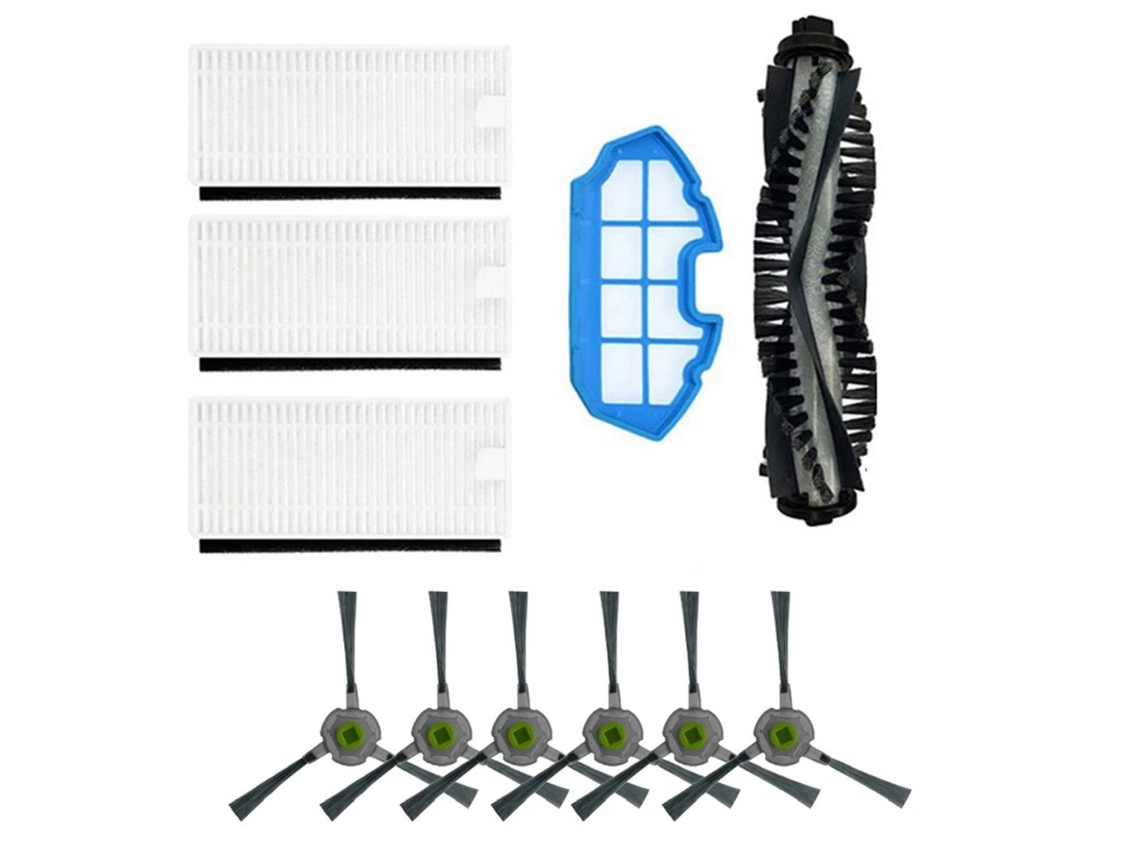 11 pc/set pré-filtro filtros principal rolo escova escovas laterais para moosoo mt501 mt710 mt720 aspirador de pó vassoura limpeza substituição