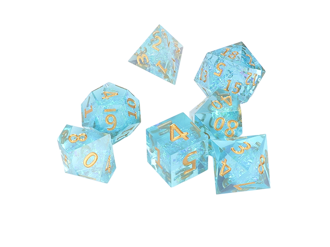 Mali conjunto de Dados Poliédricos de Resina para Rpg e Jogos de Tabuleiro Festa Bar Portátil 7pcs