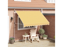Vidaxl Toldo Retrátil Manual 300 Cm Riscas Laranjas E Brancas