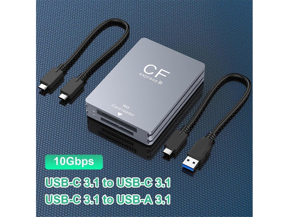 Leitor De Cartão Sd Cfexpress Tipo B 2 Em 1 Leitor Cfexpress Usb 3.2 10 Gbps Dual Slot Com Cabo /a Para