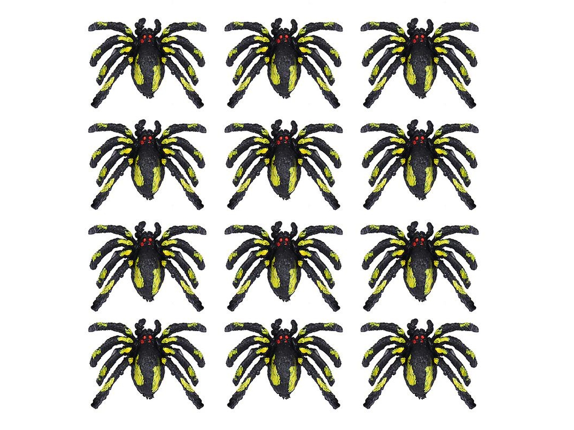 15 Peças de Aranha de Brinquedo para Decorações de Halloween ALLINLESS