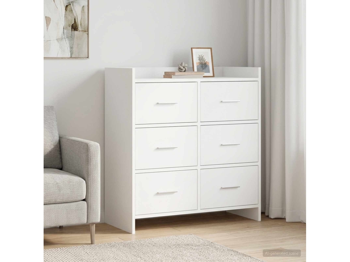 Vidaxl Buffet Branco 75 X 33 X 80 Cm Derivados De Madeira