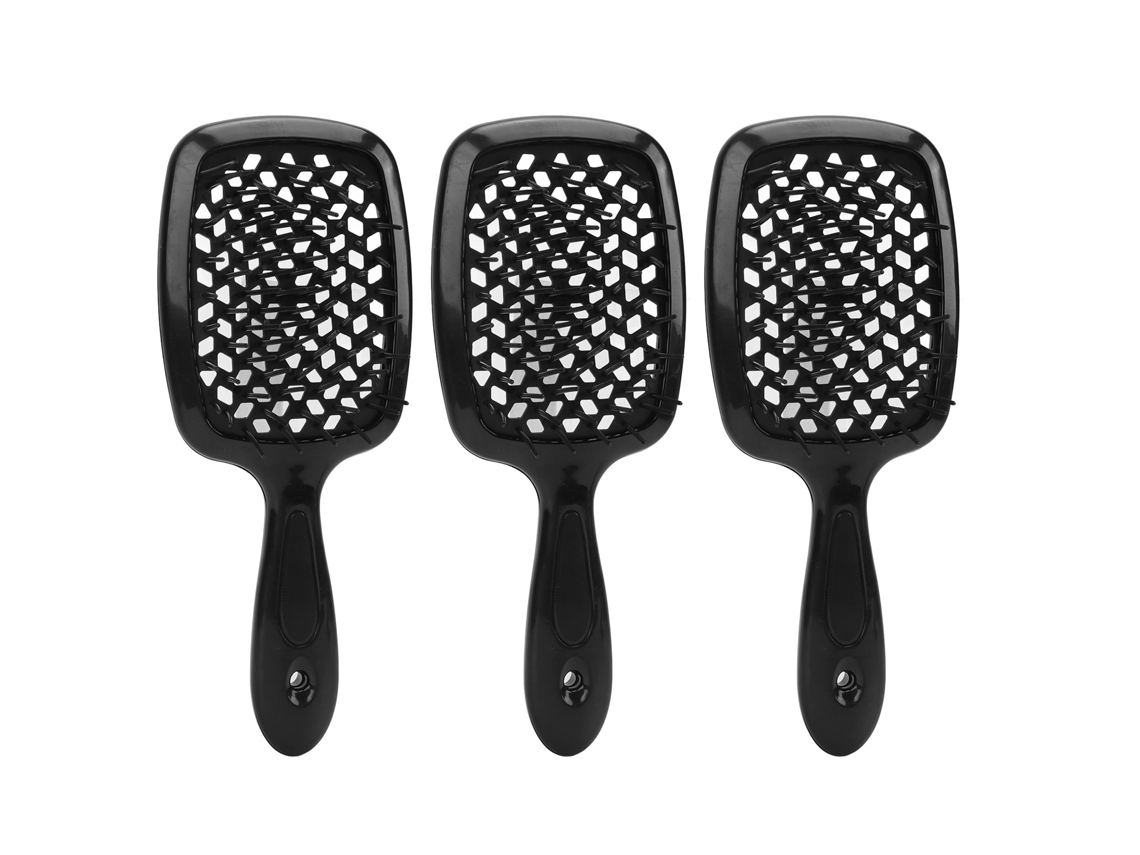 2026 3 Peças de Escova Desembaraçadora com Vento para Cabelo Úmido e Seco com Design Ergonômico e Cabo Antiderrapante