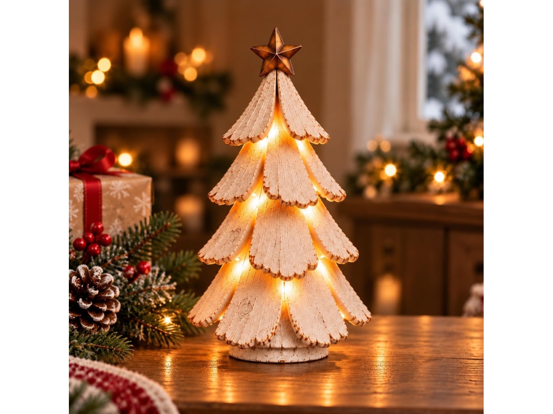 Decoração Iluminada De Natal, Para Mesa Peça Temática E Variante 0150