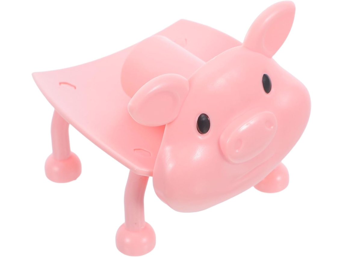 Suporte Para Papel Higiênico Totority, Para Rolo Padrão E Papel Toalha, Plástico Rosa, Formato De Porco, Ideal Para