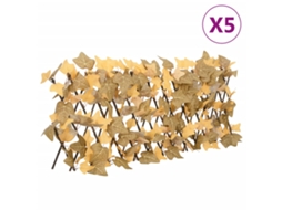 Vidaxl Treliça De Ácer Artificial Extensível 5 Pcs 180x30 Cm Laranja