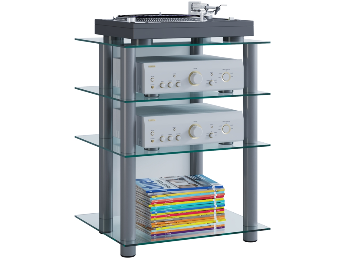 Móveis Hifi Rack Alumínio Vidro Phono Bilus Vcm