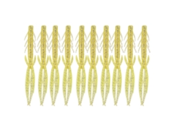 Soft Lure (uv Fish Attracting, Salted Shrimp Flavor) Thin-scaled Shrimp Soft Worm Bait Lure For Freshwater Trout Bass Yellow Flash 10-pack