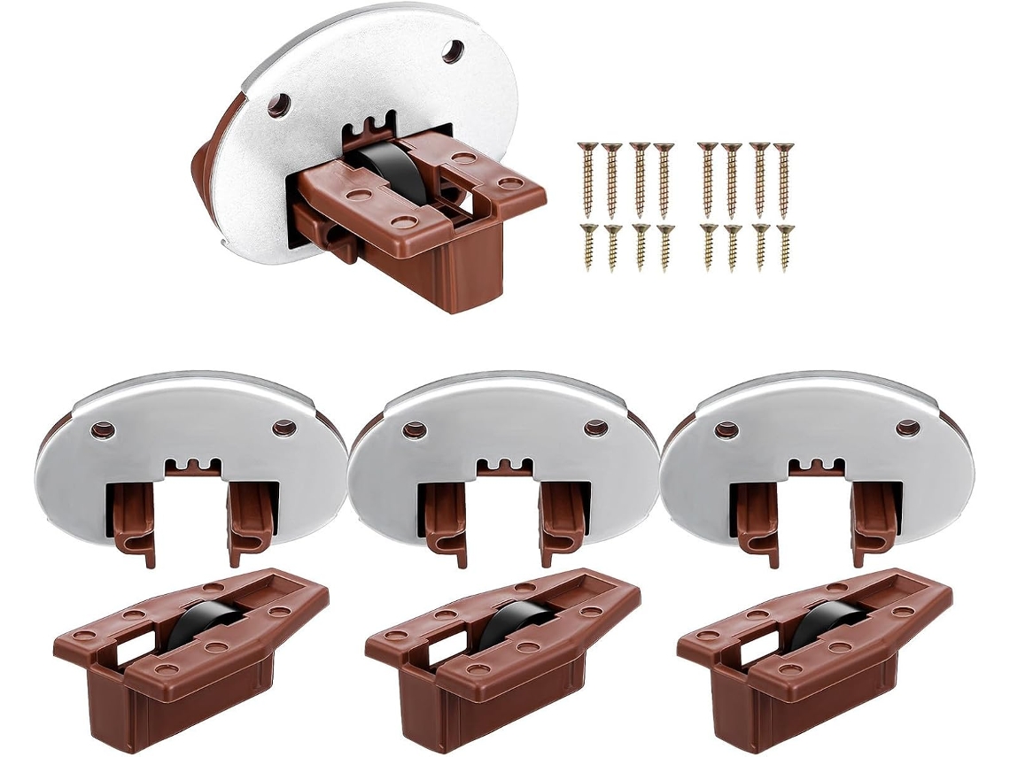 Kit Com 4 Conjuntos De Corrediças Reposição Yarnow Para Gavetas E Mesas Cabeceira, Com Funcionamento Suave E Comprimento