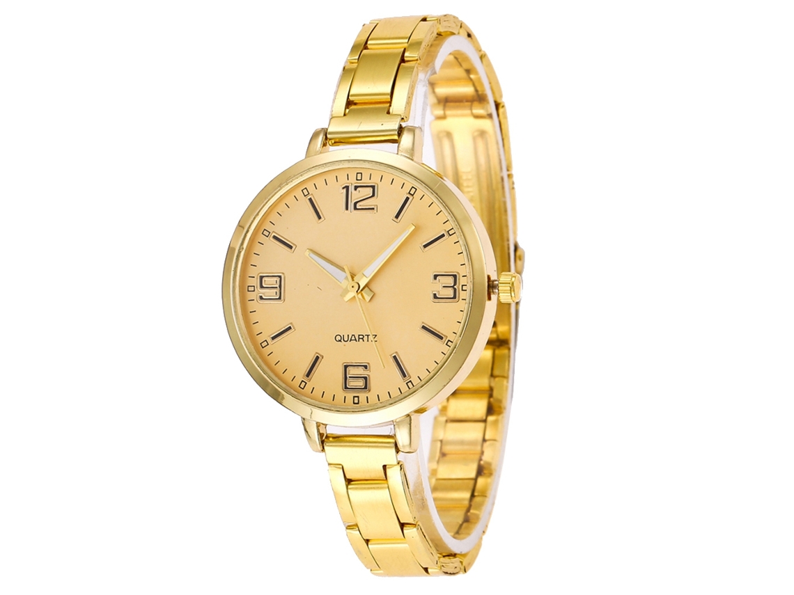 Reloj De Cuarzo Elegante Unisex Moda Casual Regalo Pulsera Oro