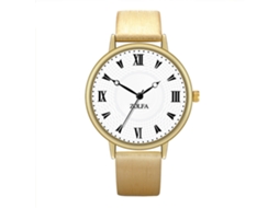 Relógio de Pulso Casal com Pulseira Pu Movimento Quartzo Analógico Dourado