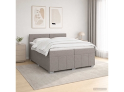 Vidaxl Cama Box Spring Com Colchão Cinzento-acastanhado 200 X 200 Cm