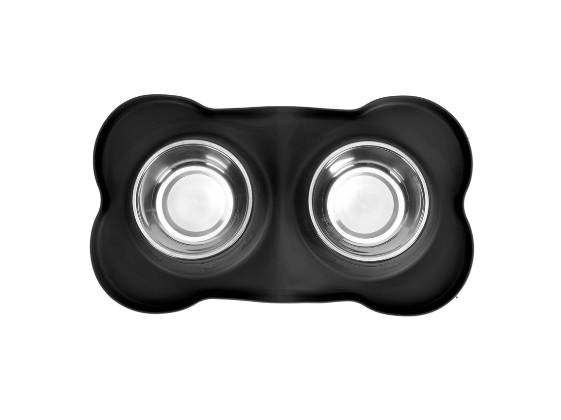Tigelas para Água e Comida, Duplas para Animais de Estimação Pretas AQUAFORGE
