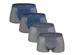 Calcinha Boxer Masculina de Malha com Fibra de Bambu e Seda Gelada para Dia a Dia, Festa e Casamento Set 4f