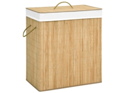 Laundry Basket, Laundry Baskets Vidaxl Marrom Bambu (52 X 32 X 62.5 Cm)