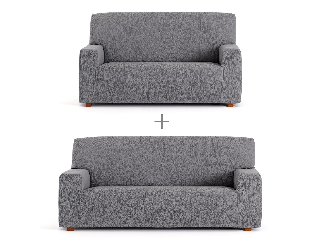 Conjunto de Capas para Sofá EYSA Troya Cinzento 70 X 110 X 210 Cm 2 Peças