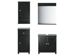 Bathroom Furniture Set, Bathroom Furniture Sets Vidaxl Preto Madeira De Pinho (40 X 34 X 80 Cm)
